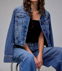 Hidden - Pearl Embellished Trucker Jacket