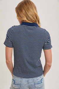 Bluivy - Short Sleeve Stripe Polo Shirt