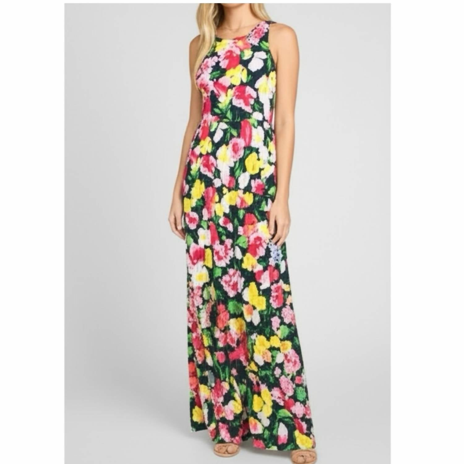 Beeson River - Garden Flower Floral Slit Maxi Dress