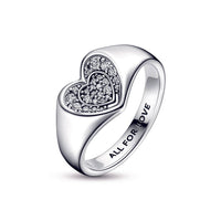 Pandora - Women's Radiant Heart Pavé Signet Ring
