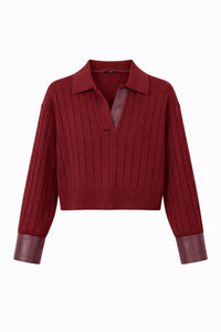 Whiteroom+Cactus - Contrast Knitted Long Sleeve Sweater