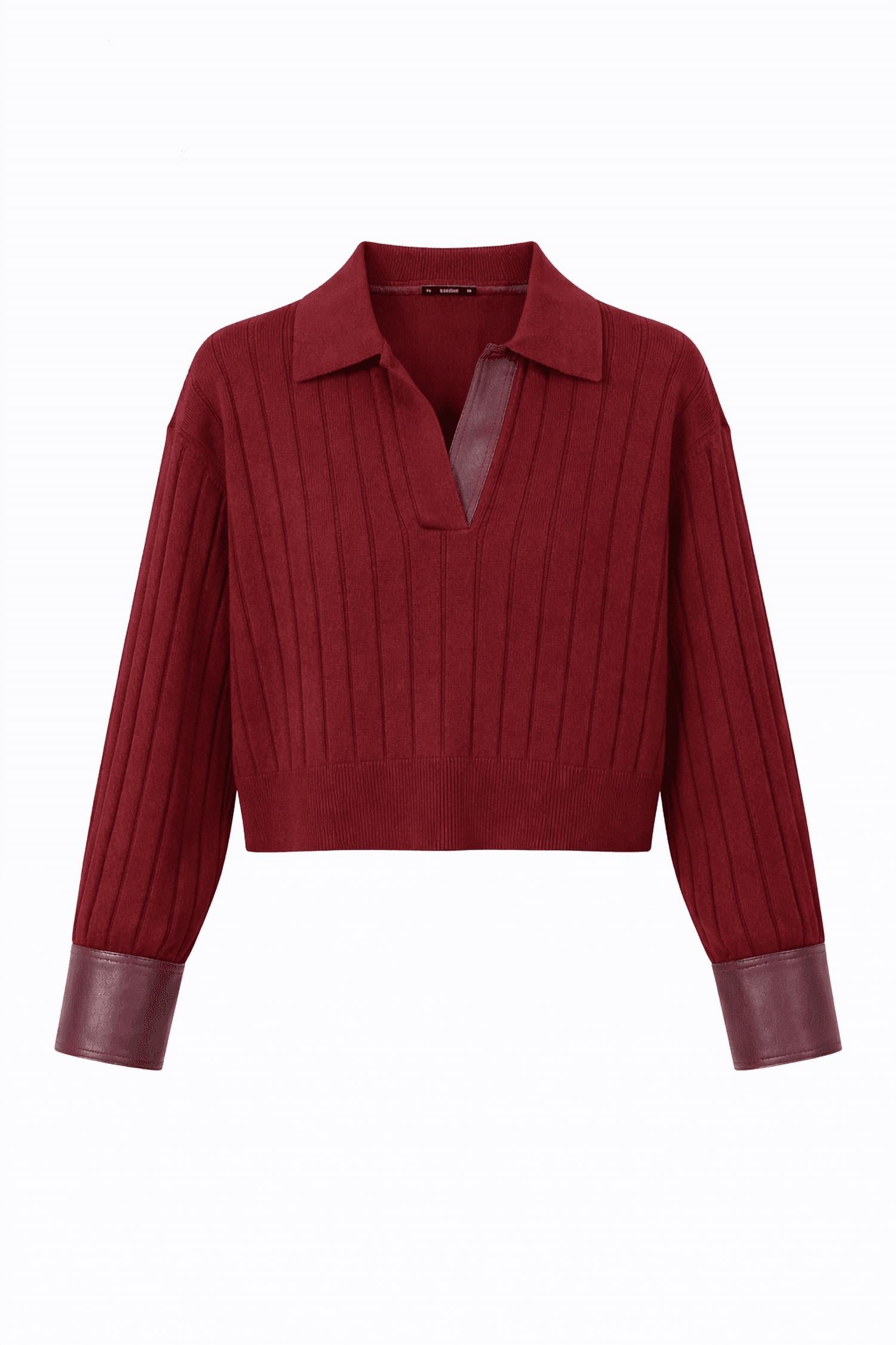Whiteroom+Cactus - Contrast Knitted Long Sleeve Sweater