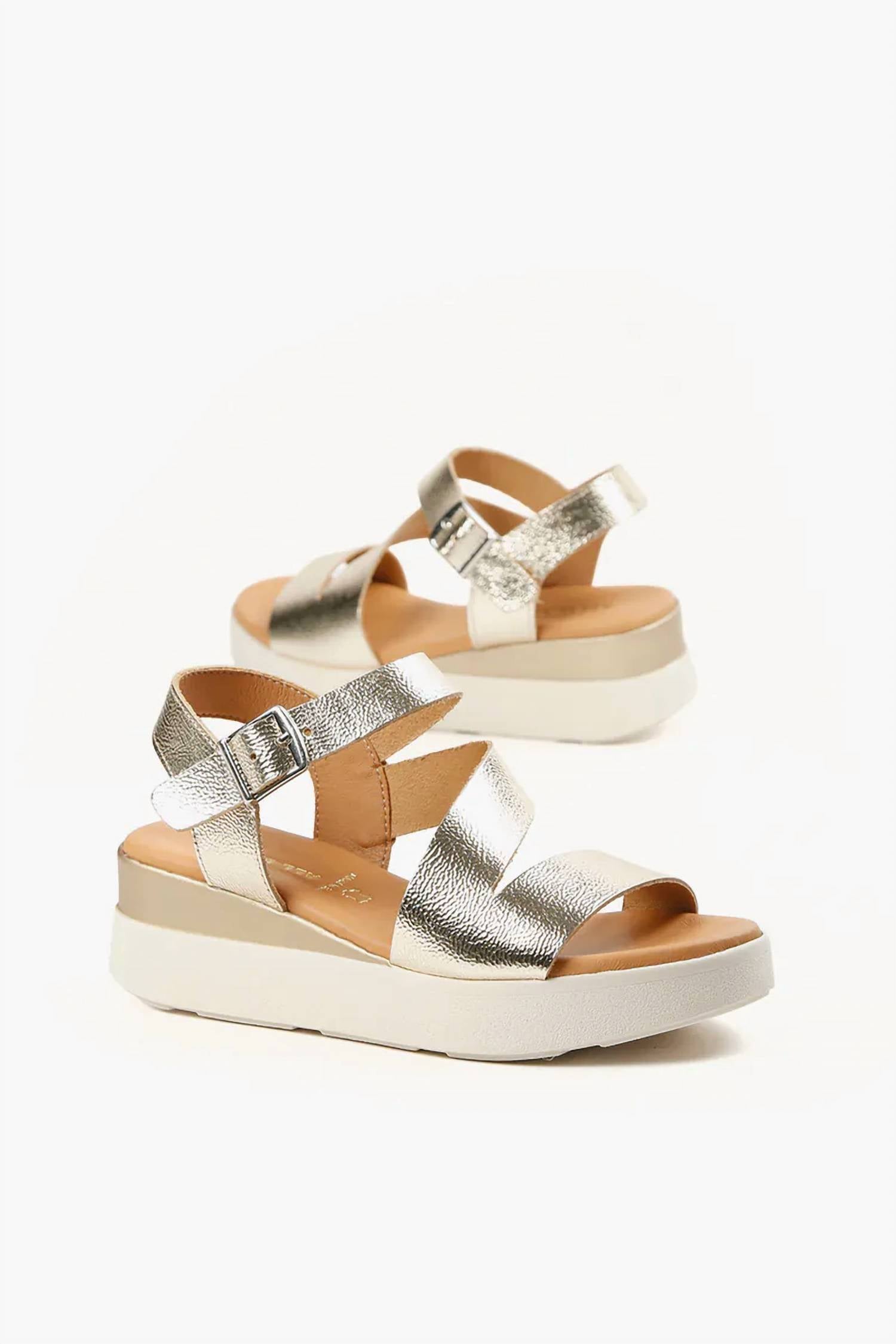 ALL BLACK Women's Buckle Lady Platform Sandal in gold - women's sandal - detail view