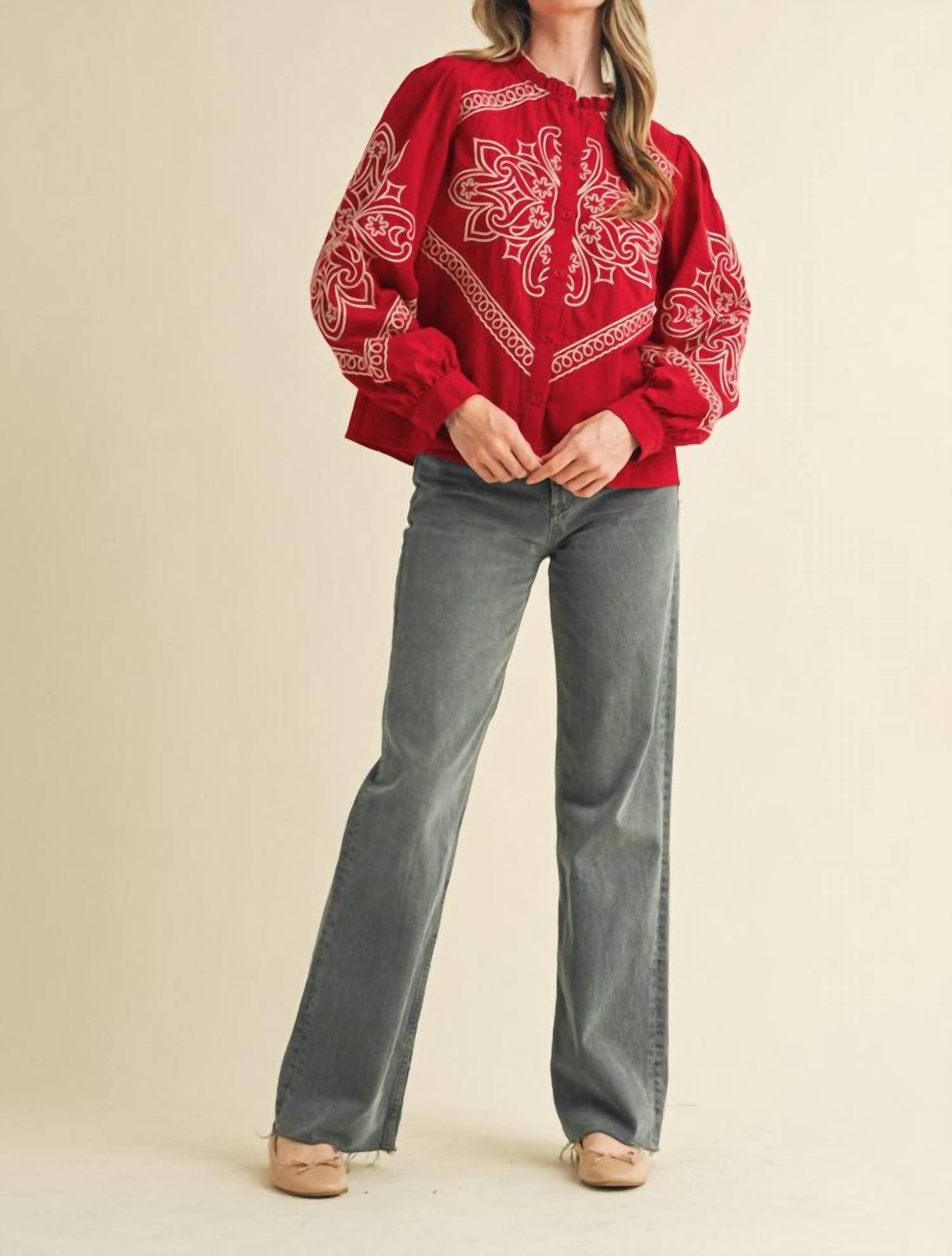 En Merci - Caroline Embroidered Blouse