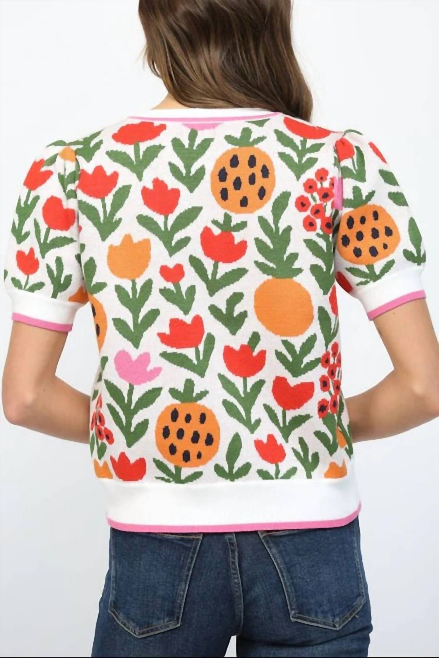 Fate By Lfd - Short Sleeve Colorful Sweater