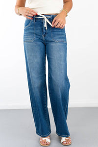 Risen - Raquel Relaxed Wide Leg Tie Jeans
