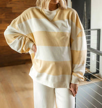 Free People - Classic Striped Oversized Crewneck Top