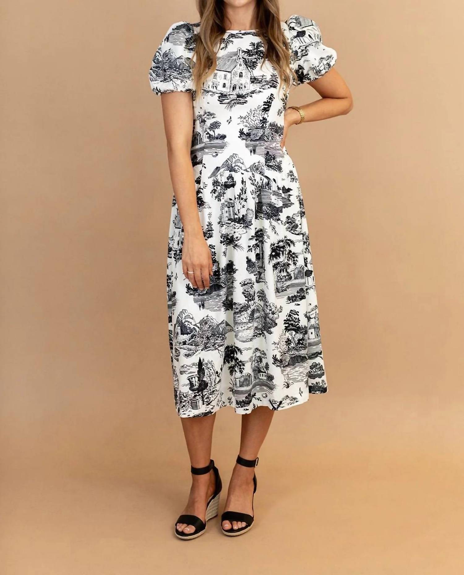 Tcec - Sofia Toile Midi Dress
