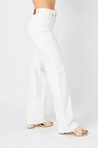 Judy Blue - High Waist Braided Waist Band Wide Leg Jeans