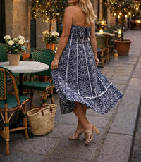 Pretty Follies - Gloria Floral Print Strapless Midi Dress