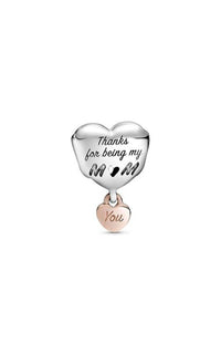 Pandora - Rose Love You Mom Heart Charm