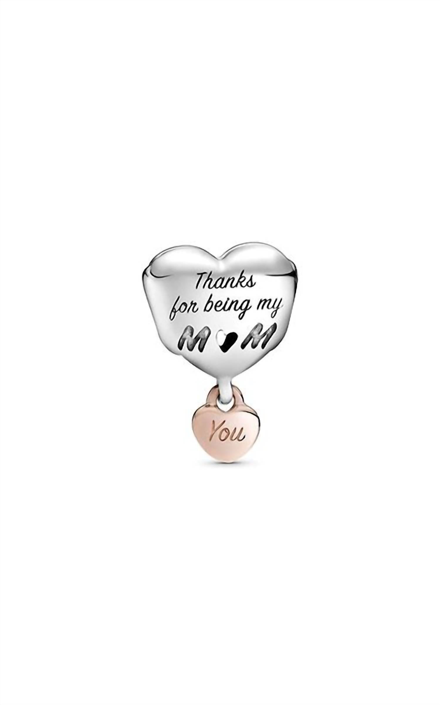 Pandora - Rose Love You Mom Heart Charm