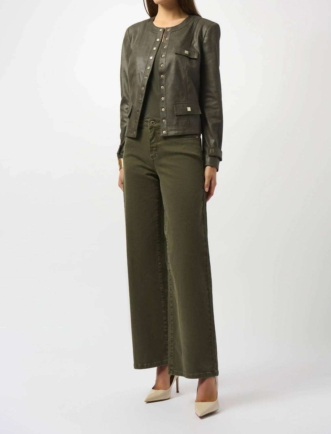 Joseph Ribkoff - Mid-rise Wide Leg Denim Jean
