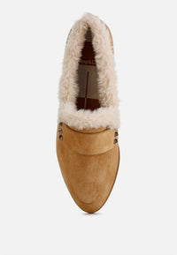 Rag Company - Women's Allie Fur Trim Suede Loafers
