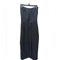 DRESS THE POPULATION Corset Strapless Midi Dress in black - women's dress - detail view