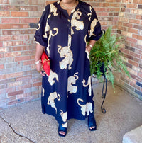 Umgee - Cheetah Print Half Button Down Dress