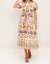 Flying Tomato - Tropicana Sunset Woven Midi Dress