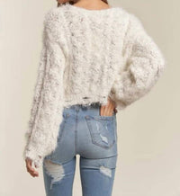 Adora - Popcorn Fuzzy Sweater Crop Top