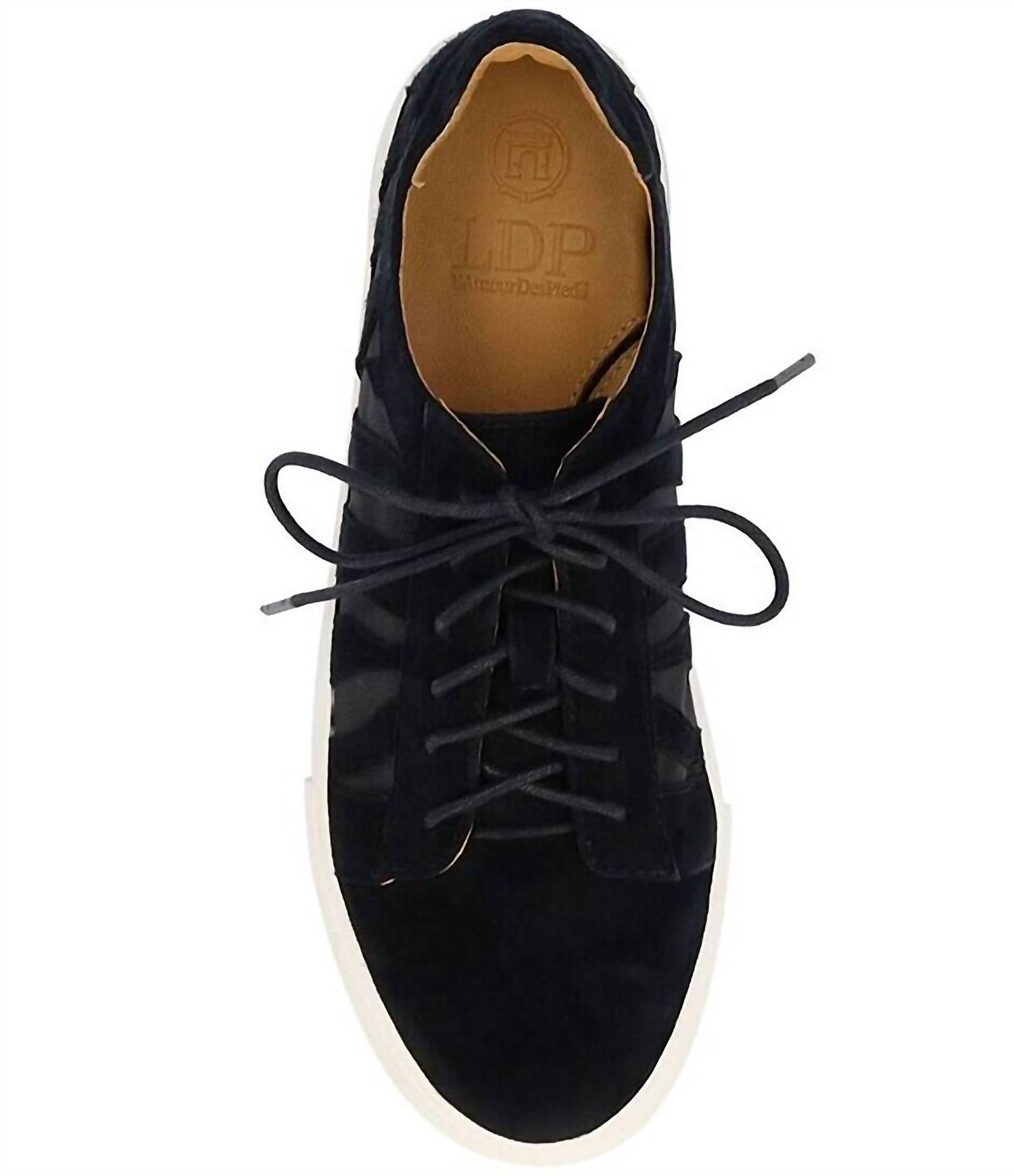 L'amour Des Pieds Women's Keaton Leather Sneakers in black - women's sneaker - view 6