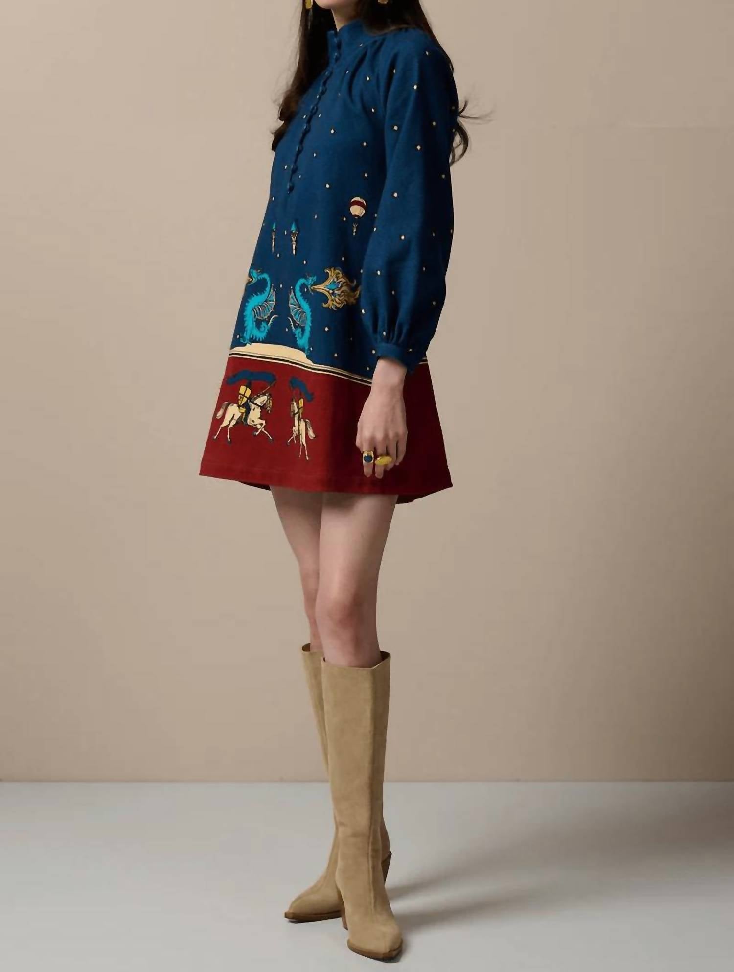 Paolita Phoebe Mini Dress in orsini - women's dress - detail view