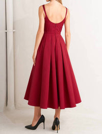 Flying Tomato - Solid Woven Midi Dress
