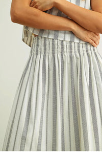 MIOU MUSE Blaire Smock Waist Long Skirt in black oatmeal - women's skirt - view 5