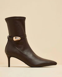 BiLLiNi Women's Joyce Pointed-toe Sock Boots in chocolate - women's shoe
