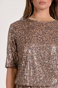 Elan - Sequin Cheetah Tee
