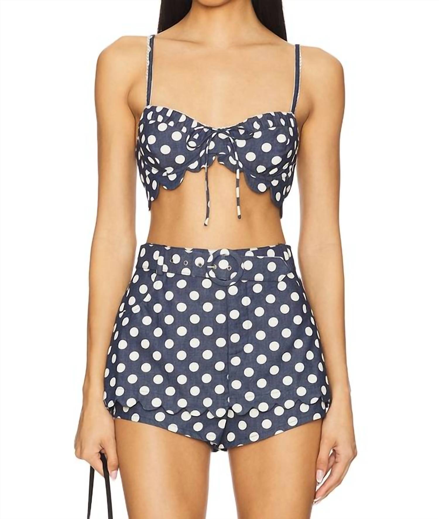 For Love & Lemons - Dolly Denim Dot Skort