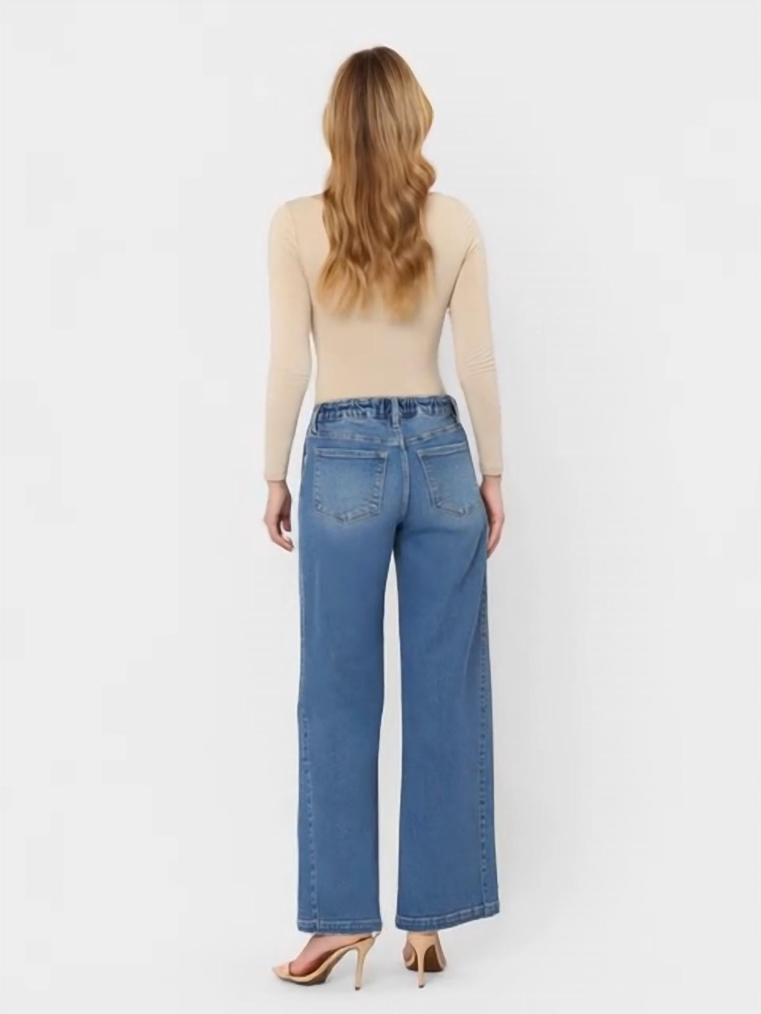 Vervet By Flying Monkey - High Rise Waist Tie Twist Wide Jeans