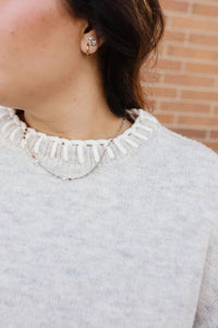 Hayden LA Olga Crew Sweater in beige - women's sweater - view 8