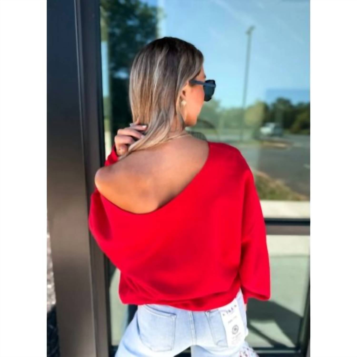 Birdie - Women's Santa Baby Off Shoulder Sweatshirt