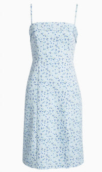 FRENCH CONNECTION Echo Crepe Strappy Midi Dress in blue multi - women's dress - alternate view