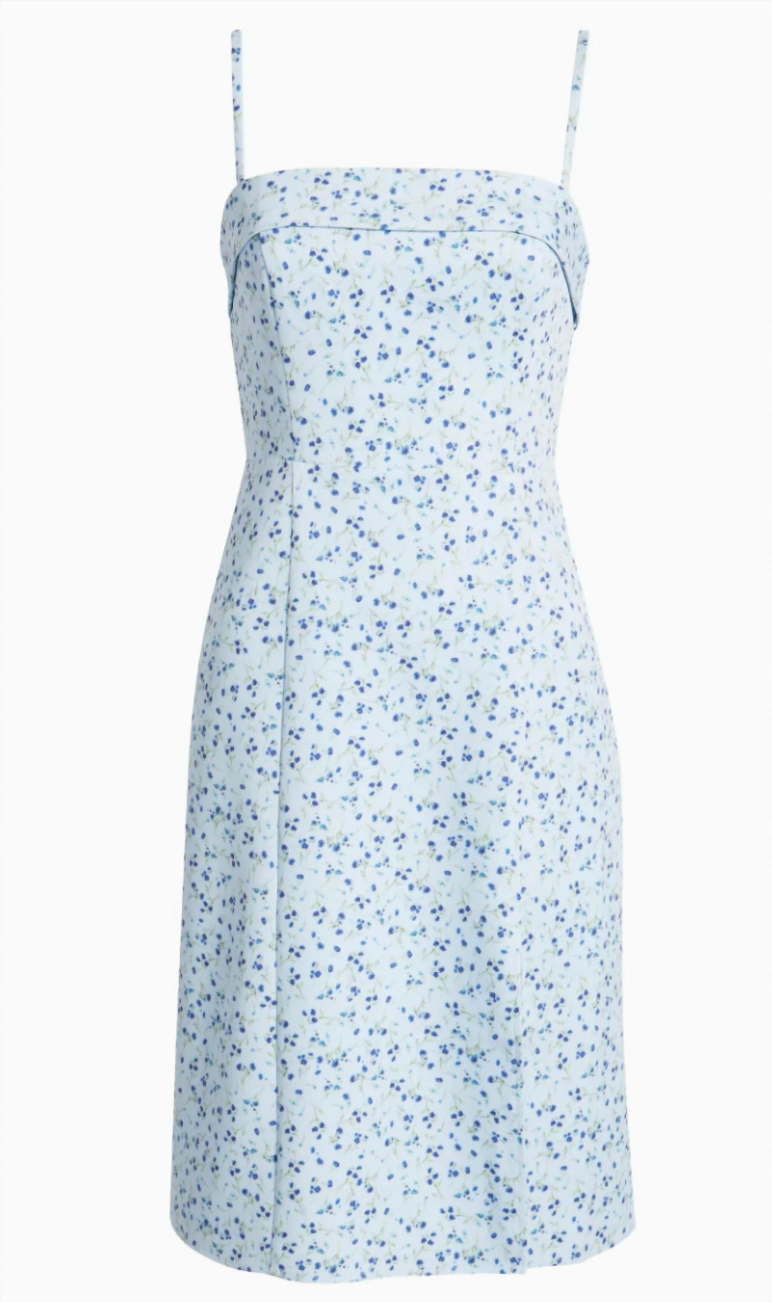 FRENCH CONNECTION Echo Crepe Strappy Midi Dress in blue multi - women's dress - alternate view