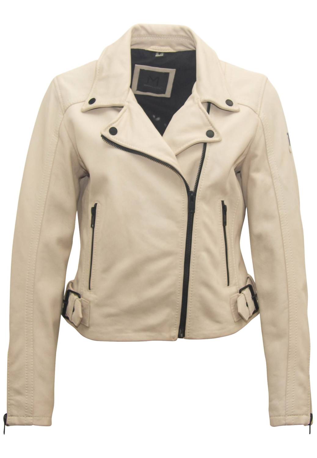 MAURITIUS Bita Rf Leather Jacket in off white - women's jacket - alternate view