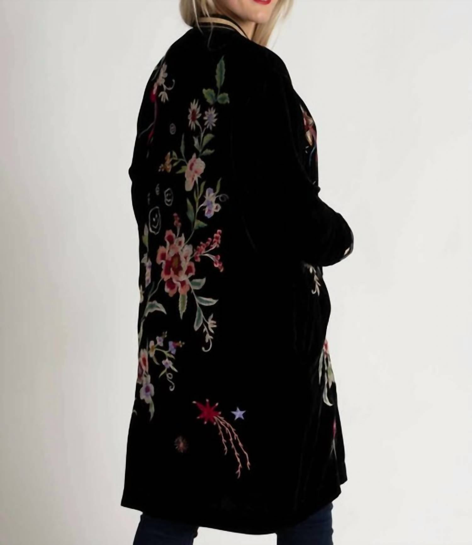 Johnny Was - LONG VELVET BOMBER JACKET COLETTE