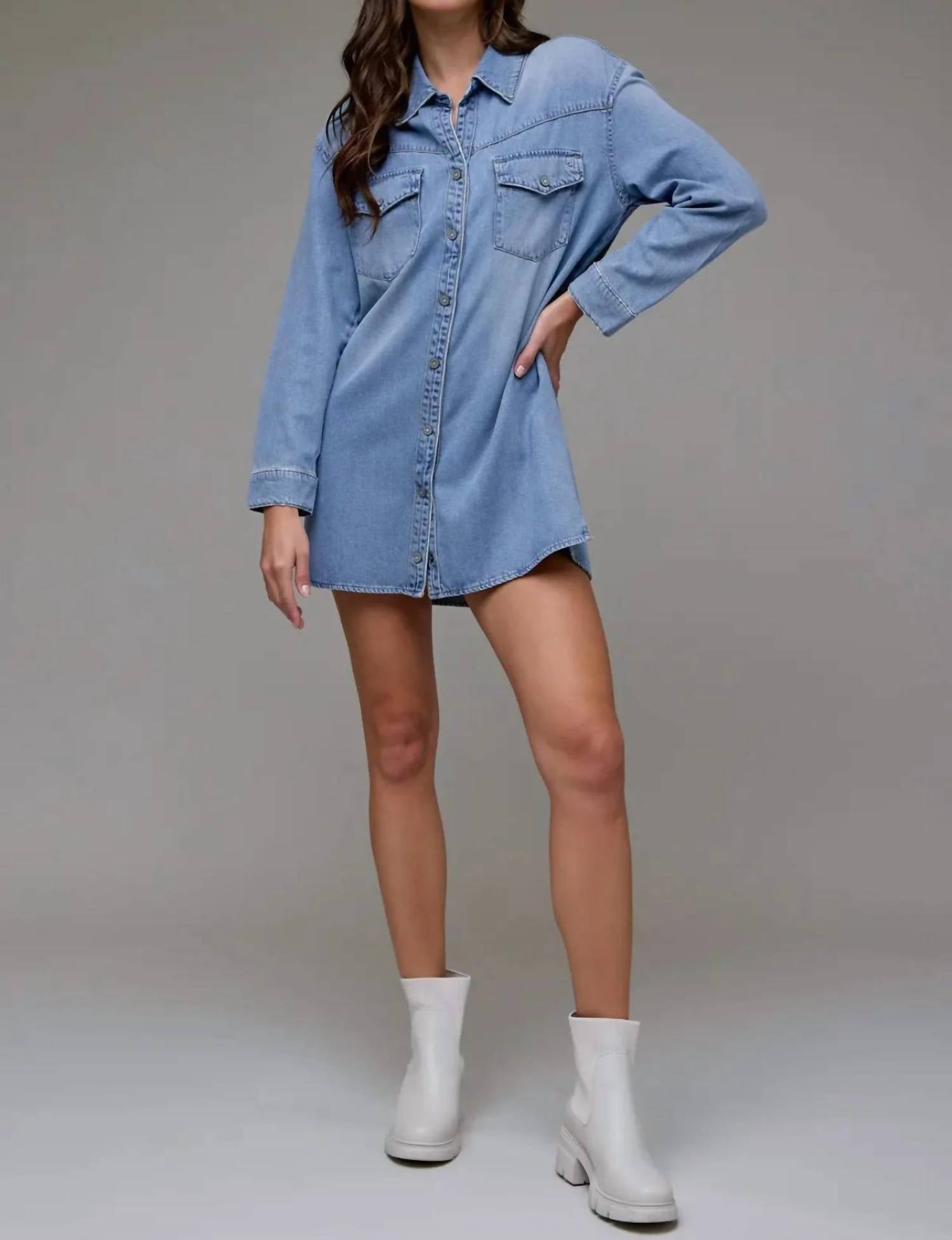 Hidden - Oversized Shirt Dress