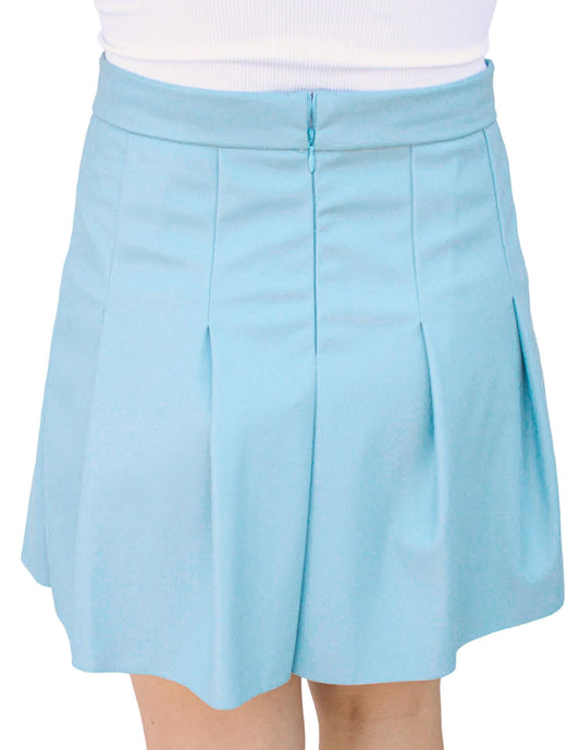 Ee:Some - Pleated Faux Leather Mini Skirt