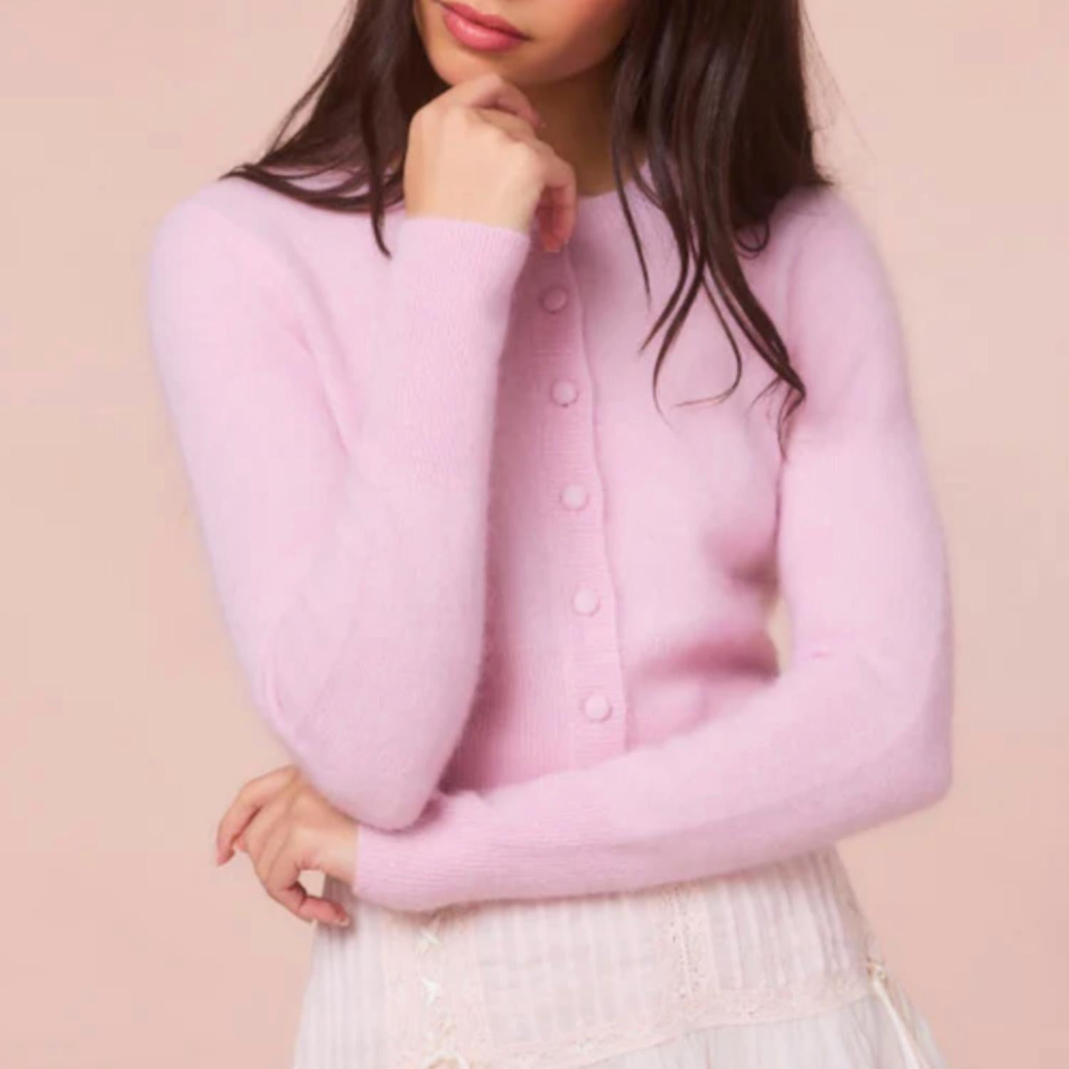 Loveshackfancy - Adeanne Cropped Cashmere Cardigan