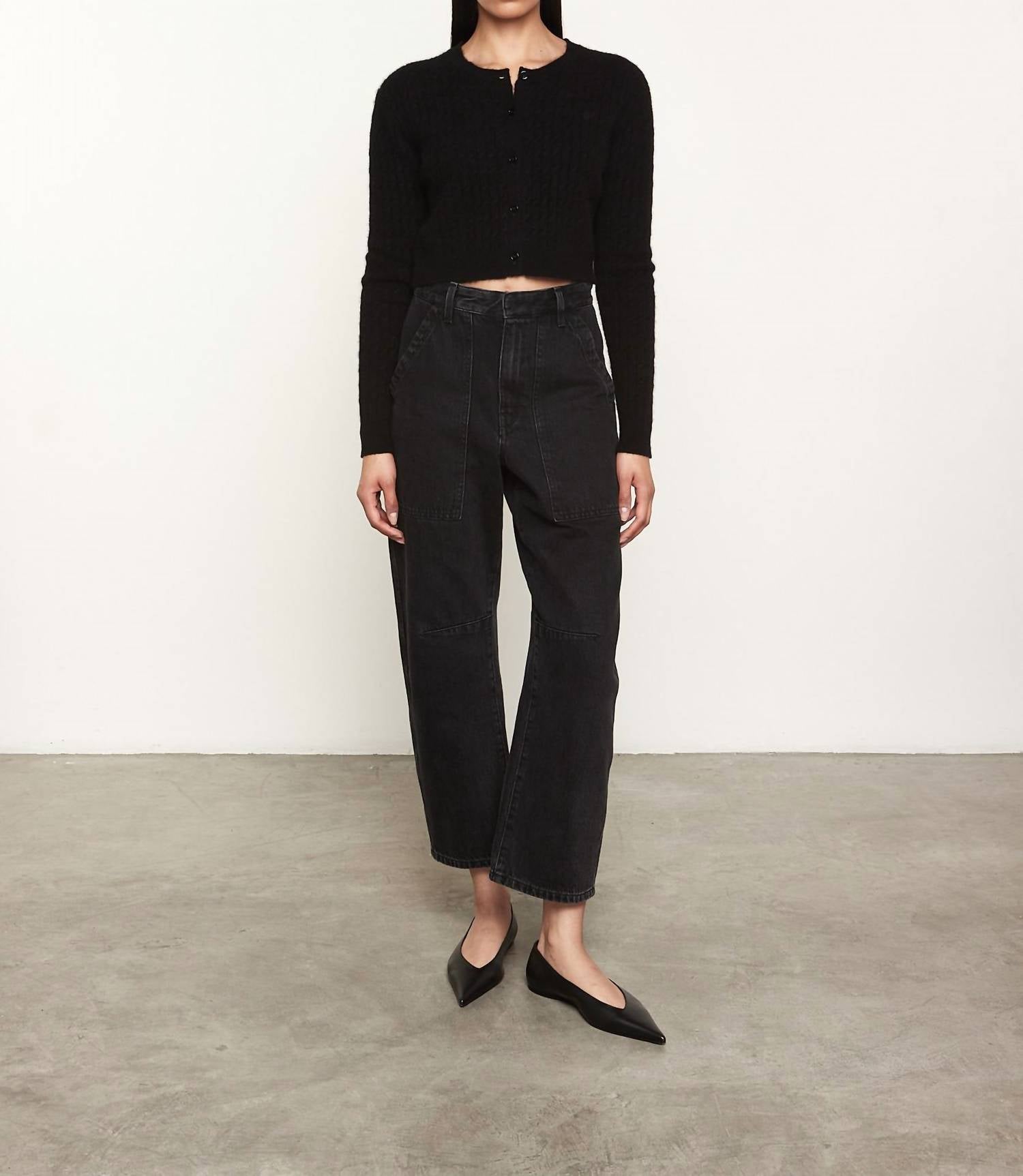 Enza Costa - POWDER CASHMERE CABLE KNITTED CARDIGAN