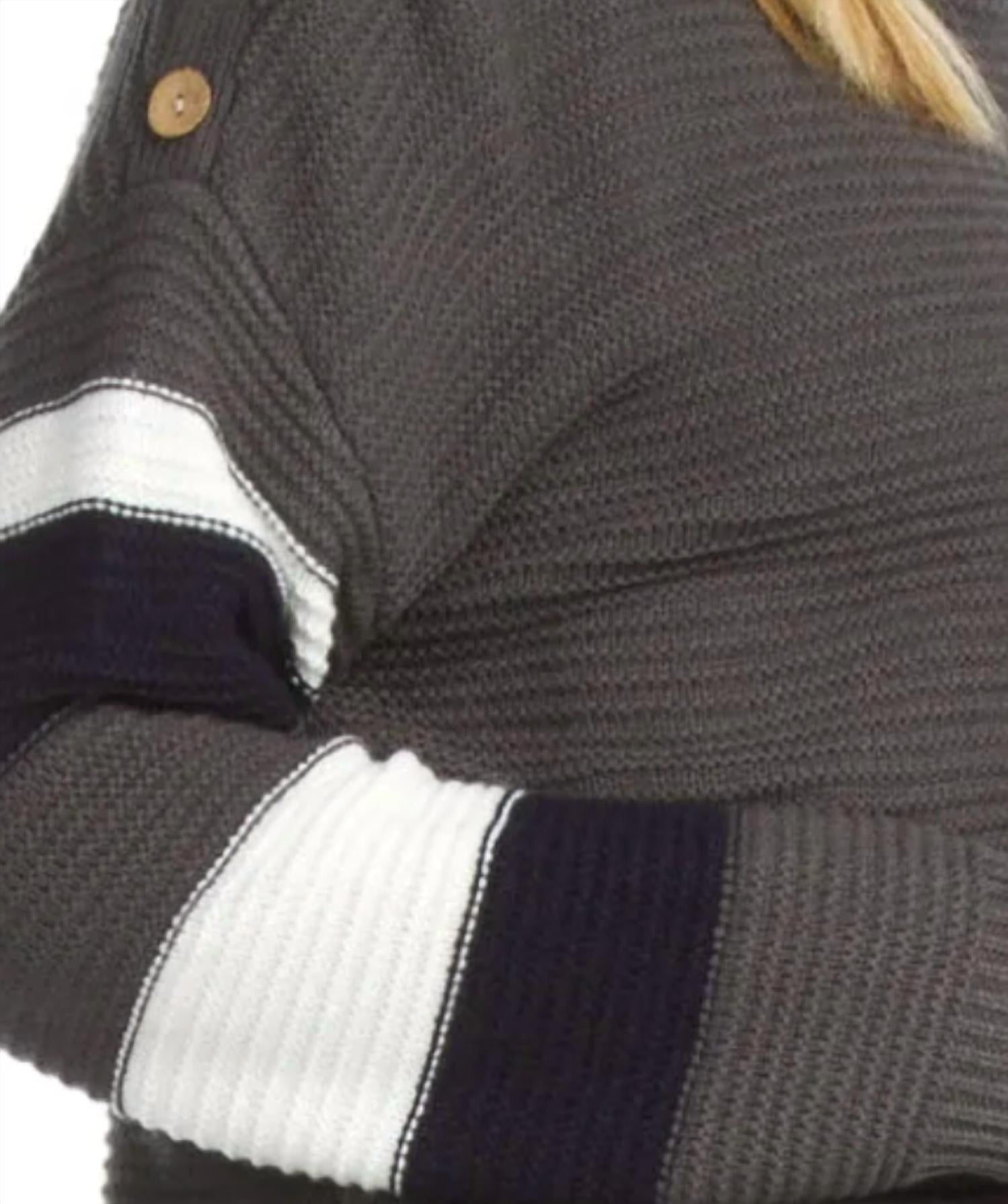 Papillon - Knit Sweater With Striped Sleeve Detail