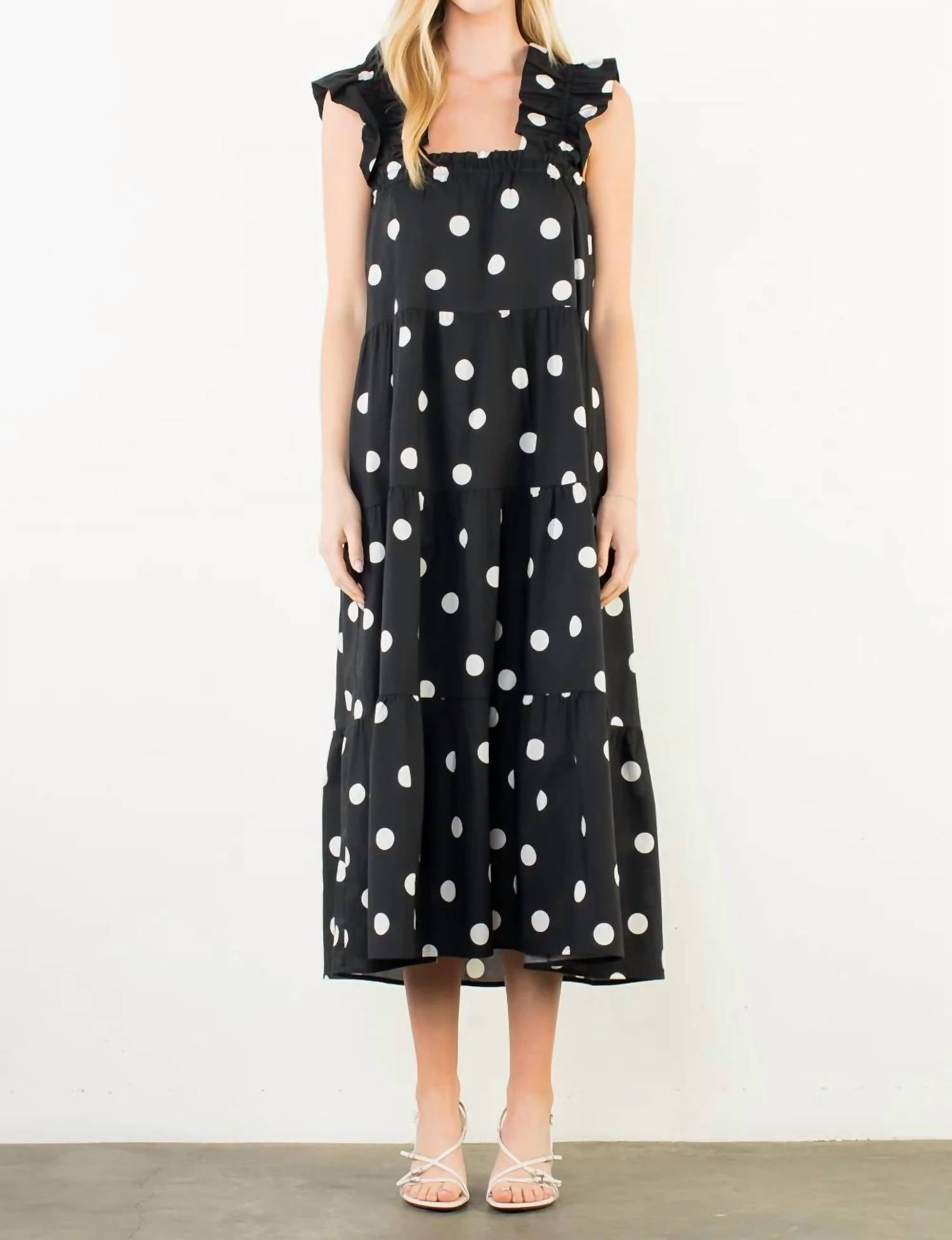 Thml - Amy Ruffle Sleeve Tiered Midi Dress