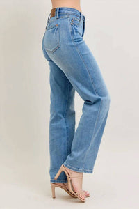 Judy Blue - Women's Mid Rise Tummy Control Vintage Wash Straight Leg Jeans