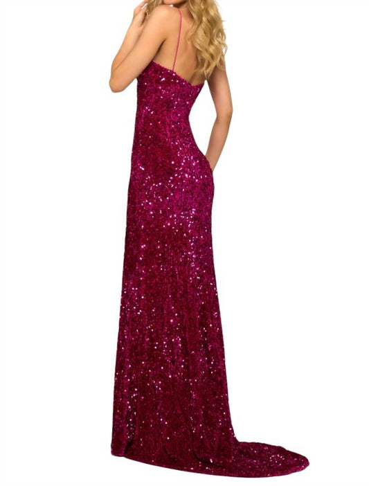Sherri Hill - Sequin Velvet Prom Dress