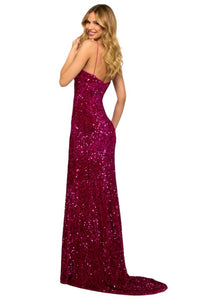 Sherri Hill - Sequin Velvet Prom Dress