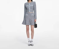 Self-Portrait - Check Knit Mini Skirt