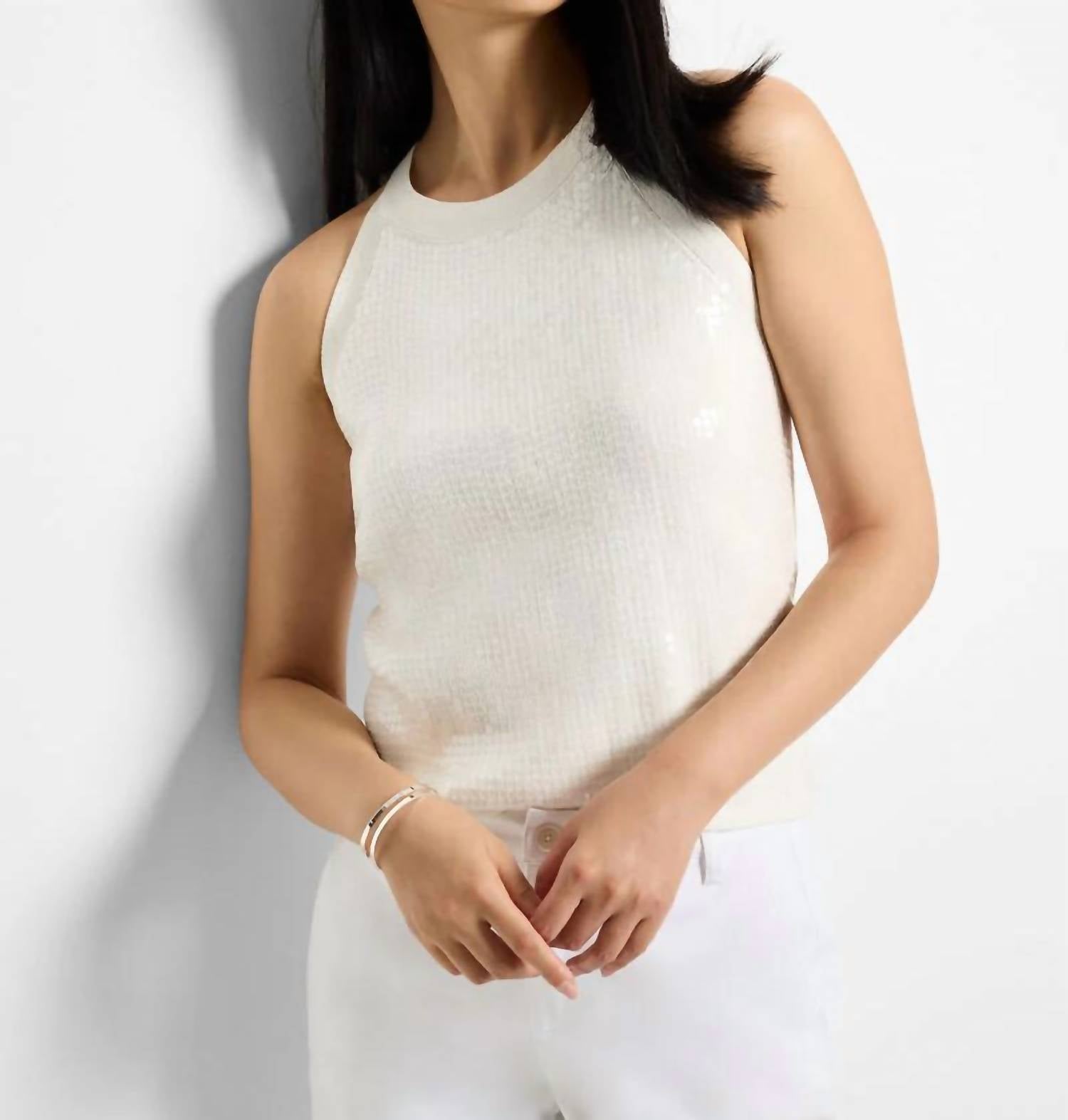 Nic + Zoe - Anytime Sequin Sweater Tank Top