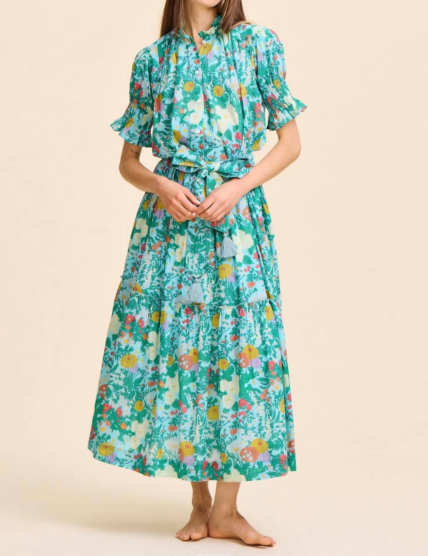 MILLE Francoise Maxi Skirt in swedish garden - women's skirt