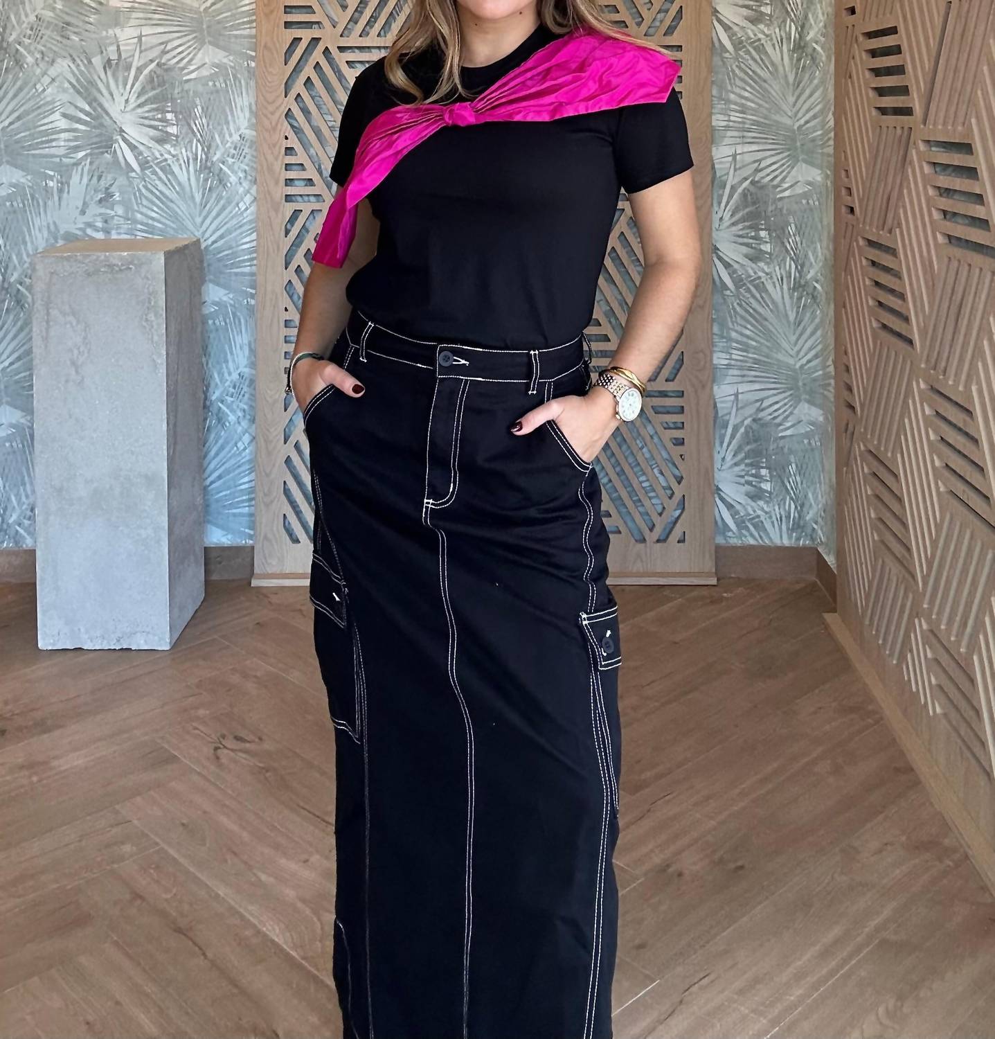 Dress To - Cargo Denim Maxi Skirt