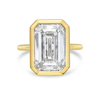 Diana M Jewels - 12.00 Ct Lab-grown Emerald Cut Diamond Bezel Solitaire Ring